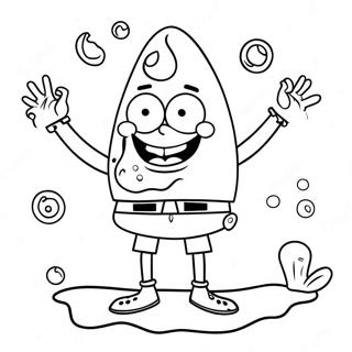 Chill Spongebob With A Surfboard Coloring Page 31489-28187