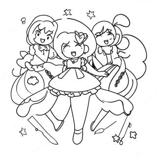 Magical Girls In Action Coloring Page 31499-28194