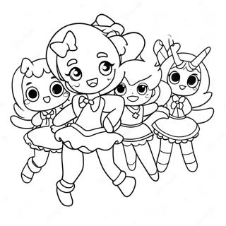 Magical Girls In Action Coloring Page 31499-28195