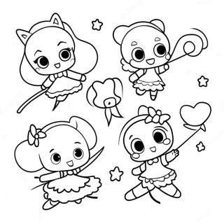 Magical Girls In Action Coloring Page 31499-28196