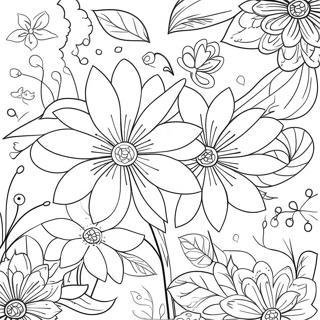 Romantic Floral Love Coloring Page 3149-2573