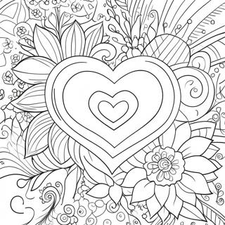 Romantic Floral Love Coloring Page 3149-2576