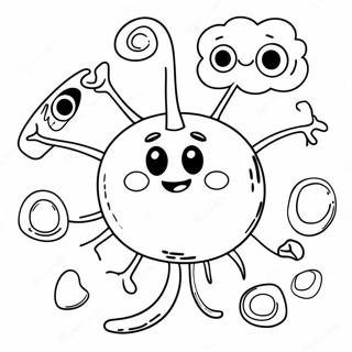 Cute Cartoon Germs Coloring Page 31519-28209