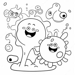 Cute Cartoon Germs Coloring Page 31519-28211