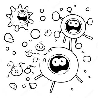 Cute Cartoon Germs Coloring Page 31519-28212