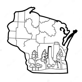 Wisconsin State Outline Coloring Page 31538-28223