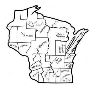 Wisconsin State Outline Coloring Page 31538-28224