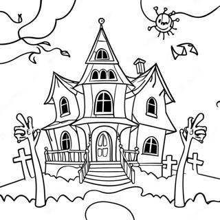 Spooky Haunted House Coloring Page 31569-28249