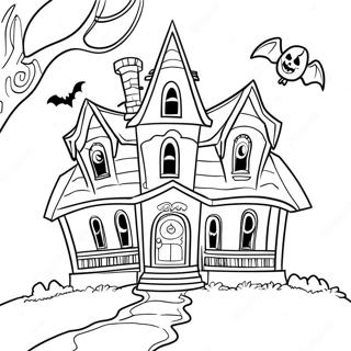 Spooky Haunted House Coloring Page 31569-28251