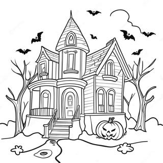 Spooky Haunted House Coloring Page 31569-28252