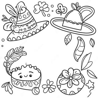 Colorful Fiesta Decorations Coloring Page 31649-7925