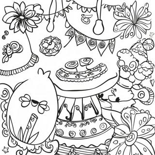 Colorful Fiesta Decorations Coloring Page 31649-7926