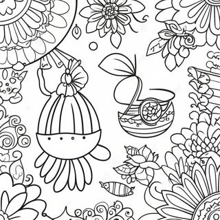 Colorful Fiesta Decorations Coloring Page 31649-7927