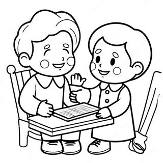 Polite Child Sharing Coloring Page 31669-10445