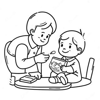 Polite Child Sharing Coloring Page 31669-10446