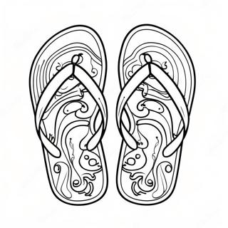 Colorful Flip Flops On The Beach Coloring Page 31699-14162