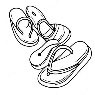 Colorful Flip Flops On The Beach Coloring Page 31699-14163