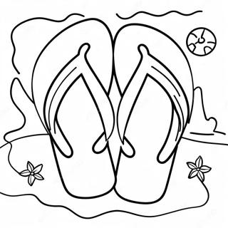 Colorful Flip Flops On The Beach Coloring Page 31699-14164