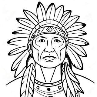 Easy Native American Coloring Page 31708-15238