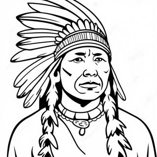 Easy Native American Coloring Page 31708-15239