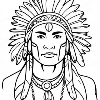 Easy Native American Coloring Page 31708-15240