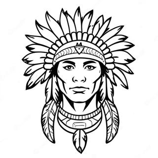 Simple Native American Headdress Coloring Page 31709-15242