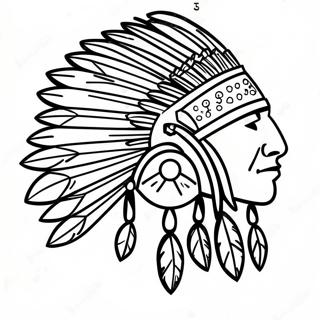 Simple Native American Headdress Coloring Page 31709-15243