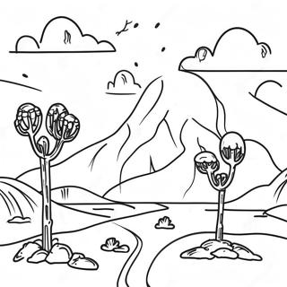 Simple Desert Landscape Coloring Page 31718-16278