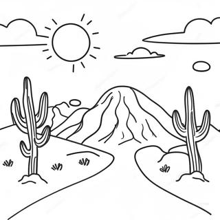 Simple Desert Landscape Coloring Page 31718-16280