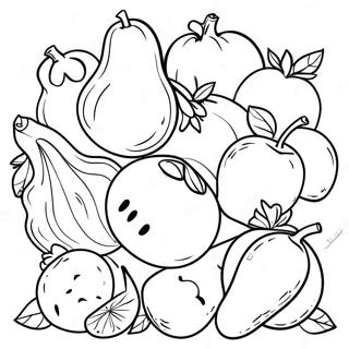 Colorful Fruits And Vegetables Coloring Page 31749-16305