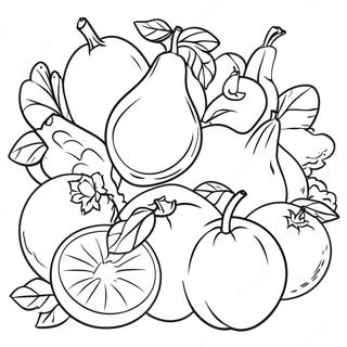 Colorful Fruits And Vegetables Coloring Page 31749-16306