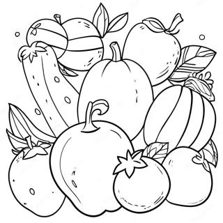 Colorful Fruits And Vegetables Coloring Page 31749-16307