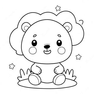 Cute Kawaii Bear With Balloons Coloring Page 31769-16322