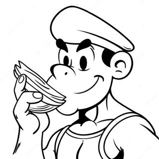 Popeye Eating Spinach Coloring Page 31799-16347