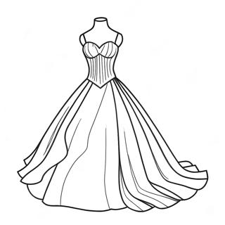 Elegant Bridal Gown Coloring Page 31819-16361