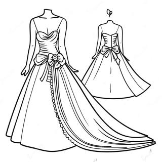 Elegant Bridal Gown Coloring Page 31819-16364