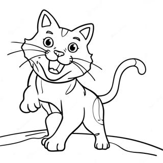 Fierce Warrior Cat In Battle Coloring Page 31829-16369