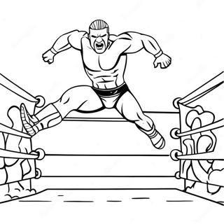 Dynamic Wwe Wrestler Jumping Coloring Page 31859-16394