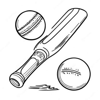 Cricket Bat And Ball Coloring Page 31889-16407