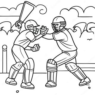 Exciting Cricket Match Scene Coloring Page 31890-16409