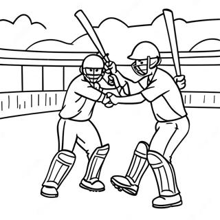 Exciting Cricket Match Scene Coloring Page 31890-16410