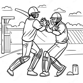 Exciting Cricket Match Scene Coloring Page 31890-16411