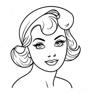 Vintage Pin Up Girl Coloring Page 31909-16423