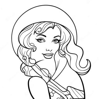 Vintage Pin Up Girl Coloring Page 31909-16424