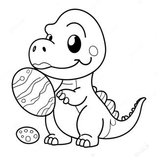 Cute Dinosaur With Easter Eggs Coloring Page 31920-16433