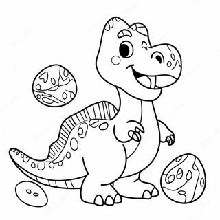 Cute Dinosaur With Easter Eggs Coloring Page 31920-16435