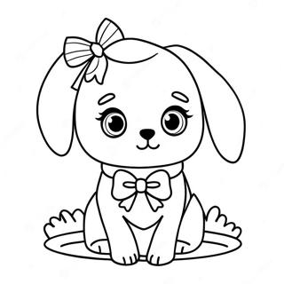 Cute Barbie Dog With Bow Coloring Page 31930-16441