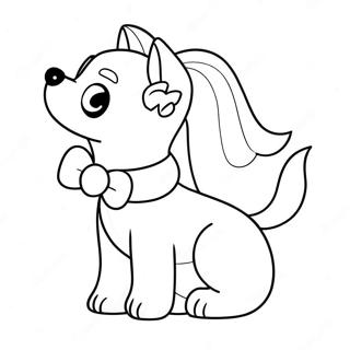 Cute Barbie Dog With Bow Coloring Page 31930-16443