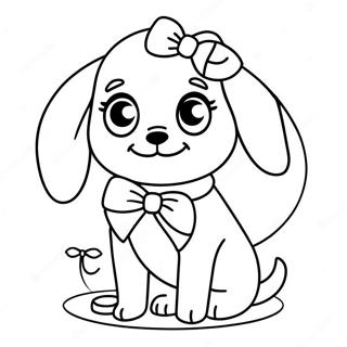 Cute Barbie Dog With Bow Coloring Page 31930-16444