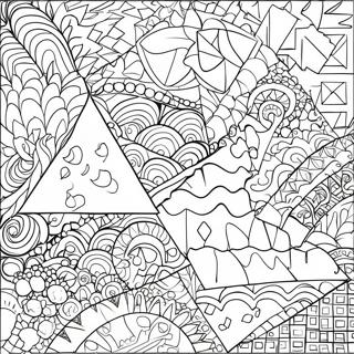 Colorful Triangle Patterns Coloring Page 31940-16449